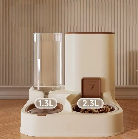 Updated Large Capacity Non-Slip Smart Control Automatic Gravity 2 in 1 Easy to Clean Pet Food Feeder Pet Water Dispenser for Cat